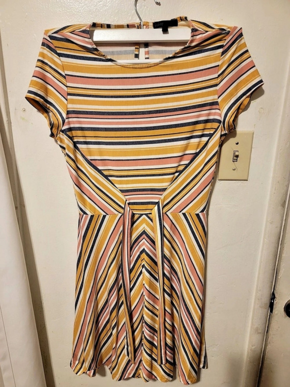 Wet Seal Striped Mini Dress in Yellow & Multicolor Size Medium